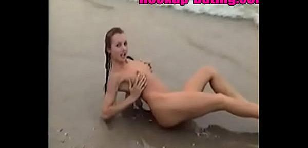  Naked young teen amateur on the beach